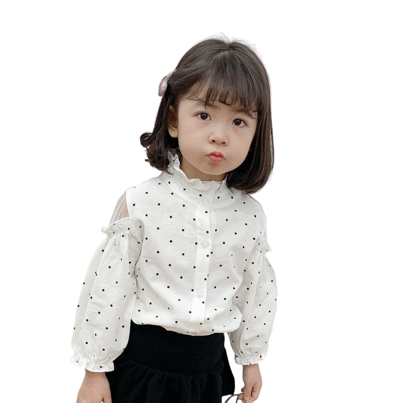 Baby Kid Girls Polka dots Print Tops Wholesale 22032849