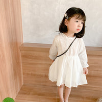 Load image into Gallery viewer, Baby Kid Girls Solid Color Lace Dresses Wholesale 22032850

