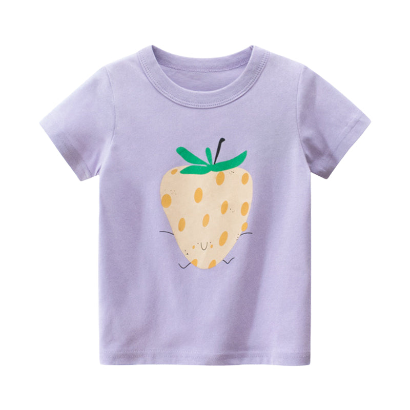 Baby Kid Girls Fruit Print T-Shirts Wholesale 22032874
