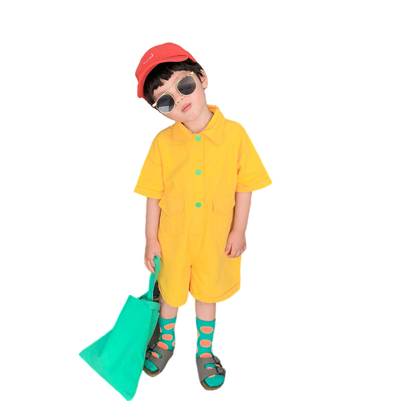 Baby Kid Unisex Solid Color Jumpsuits Wholesale 22032879
