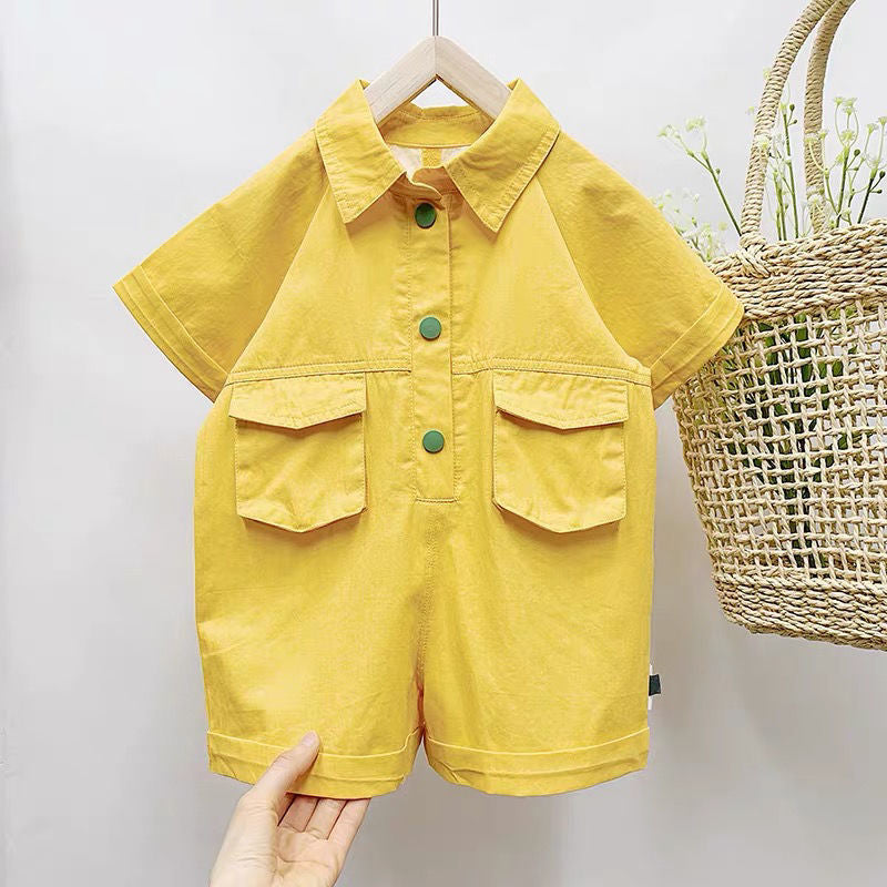 Baby Kid Unisex Solid Color Jumpsuits Wholesale 22032879