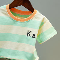Load image into Gallery viewer, 2 Pieces Set Baby Kid Boys Color-blocking Embroidered T-Shirts And Letters Shorts Wholesale 22032880
