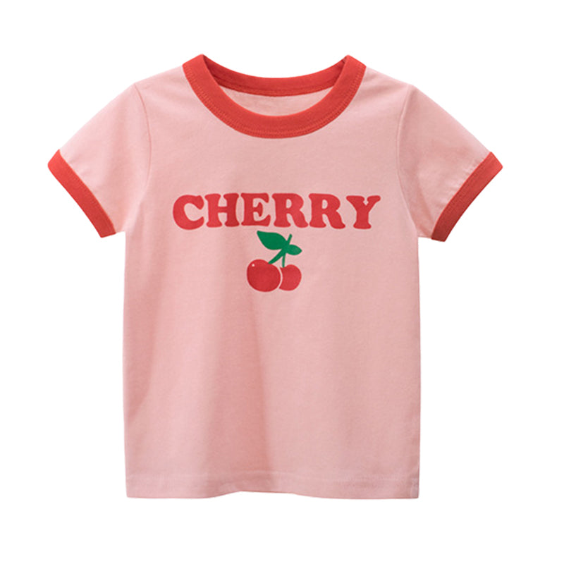 Baby Kid Girls Letters Fruit Print T-Shirts Wholesale 22032881