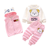 Load image into Gallery viewer, 3 Pieces Set Baby Kid Unisex Letters Animals Cartoon Print Vests Waistcoats Hoodies Swearshirts And Pants Wholesale 22032890
