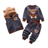 Load image into Gallery viewer, 3 Pieces Set Baby Kid Unisex Letters Animals Cartoon Print Vests Waistcoats Hoodies Swearshirts And Pants Wholesale 22032890
