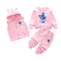 Load image into Gallery viewer, 3 Pieces Set Baby Kid Unisex Letters Animals Cartoon Print Vests Waistcoats Hoodies Swearshirts And Pants Wholesale 22032890
