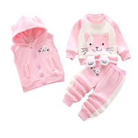 Load image into Gallery viewer, 3 Pieces Set Baby Kid Unisex Letters Animals Cartoon Print Vests Waistcoats Hoodies Swearshirts And Pants Wholesale 22032890
