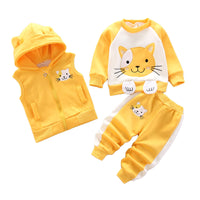 Load image into Gallery viewer, 3 Pieces Set Baby Kid Unisex Letters Animals Cartoon Print Vests Waistcoats Hoodies Swearshirts And Pants Wholesale 22032890
