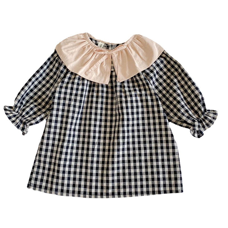 Baby Kid Girls Checked Dresses Wholesale 22032893
