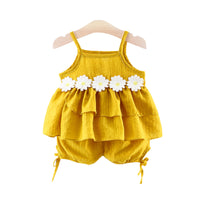 Load image into Gallery viewer, 2 Pieces Set Baby Girls Flower Tank Tops And Solid Color Shorts Wholesale 22033003
