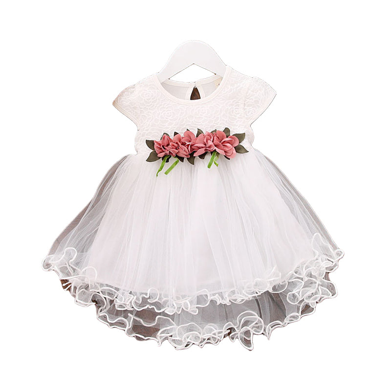 Baby Girls Flower Print Dresses Wholesale 22033005