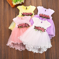 Load image into Gallery viewer, Baby Girls Flower Print Dresses Wholesale 22033005
