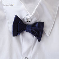 Load image into Gallery viewer, 3 Pieces Set Baby Kid Boys Solid Color Vests Waistcoats Bow Shirts And Trousers Wholesale 22033010
