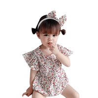 Load image into Gallery viewer, Baby Girls Flower Print Rompers Wholesale 220330109
