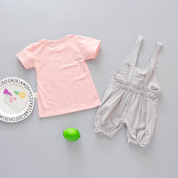Load image into Gallery viewer, 2 Pieces Set Baby Kid Girls Cartoon Print T-Shirts And Jumpsuits Wholesale 220330116
