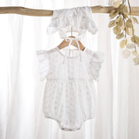 Load image into Gallery viewer, Baby Girls Solid Color Flower Lace Rompers Wholesale 220330117
