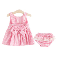 Load image into Gallery viewer, 2 Pieces Set Baby Kid Girls Striped Tank Tops And Shorts Wholesale 22033012
