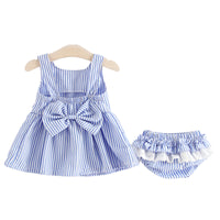 Load image into Gallery viewer, 2 Pieces Set Baby Kid Girls Striped Tank Tops And Shorts Wholesale 22033012
