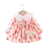 Load image into Gallery viewer, Baby Kid Girls Fruit Cartoon Print Dresses And Bag Wholesale 220330121
