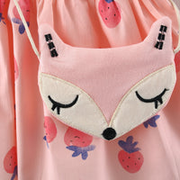 Load image into Gallery viewer, Baby Kid Girls Fruit Cartoon Print Dresses And Bag Wholesale 220330121
