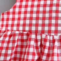 Load image into Gallery viewer, Baby Kid Girls Checked Bow Dresses And Hats Wholesale 220330123
