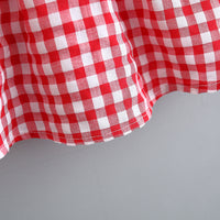 Load image into Gallery viewer, Baby Kid Girls Checked Bow Dresses And Hats Wholesale 220330123
