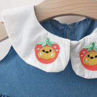 Load image into Gallery viewer, Baby Kid Girls Fruit Embroidered Dresses And Hats Wholesale 220330126
