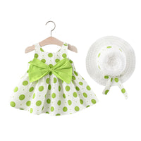 Load image into Gallery viewer, Baby Kid Girls Polka dots Bow Dresses And Hats Wholesale 220330128
