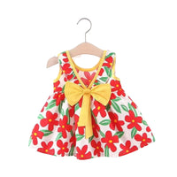 Load image into Gallery viewer, Baby Kid Girls Flower Cartoon Bow Print Dresses Wholesale 220330137
