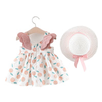 Load image into Gallery viewer, Baby Kid Girls Flower Polka dots Cartoon Print Dresses And Hats Wholesale 220330140

