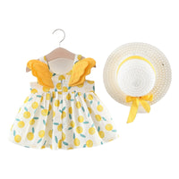 Load image into Gallery viewer, Baby Kid Girls Flower Polka dots Cartoon Print Dresses And Hats Wholesale 220330140
