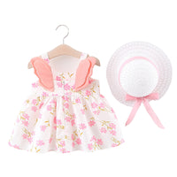 Load image into Gallery viewer, Baby Kid Girls Flower Polka dots Cartoon Print Dresses And Hats Wholesale 220330140
