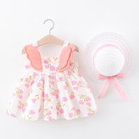 Load image into Gallery viewer, Baby Kid Girls Flower Polka dots Cartoon Print Dresses And Hats Wholesale 220330140
