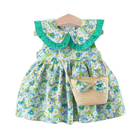 Load image into Gallery viewer, Baby Girls Flower Print Dresses Wholesale 220330149
