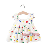 Load image into Gallery viewer, Baby Girls Love heart Polka dots Print Dresses Wholesale 220330152
