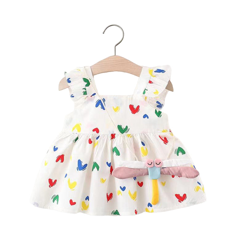 Baby Girls Love heart Polka dots Print Dresses Wholesale 220330152