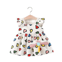 Load image into Gallery viewer, Baby Girls Love heart Polka dots Print Dresses Wholesale 220330152
