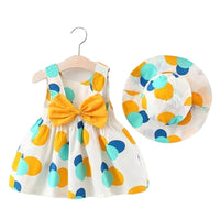 Load image into Gallery viewer, Baby Girls Fruit Polka dots Print Dresses Accessories Hats Wholesale 220330154

