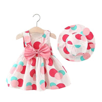 Load image into Gallery viewer, Baby Girls Fruit Polka dots Print Dresses Accessories Hats Wholesale 220330154
