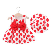 Load image into Gallery viewer, Baby Girls Fruit Polka dots Print Dresses Accessories Hats Wholesale 220330154
