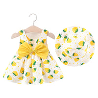Load image into Gallery viewer, Baby Girls Fruit Polka dots Print Dresses Accessories Hats Wholesale 220330154
