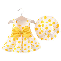 Load image into Gallery viewer, Baby Girls Fruit Polka dots Print Dresses Accessories Hats Wholesale 220330154
