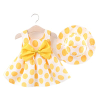 Load image into Gallery viewer, Baby Girls Fruit Polka dots Print Dresses Accessories Hats Wholesale 220330154
