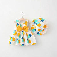 Load image into Gallery viewer, Baby Girls Fruit Polka dots Print Dresses Accessories Hats Wholesale 220330154
