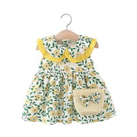 Load image into Gallery viewer, Baby Girls Flower Bow Print Dresses Bag Wholesale 220330156
