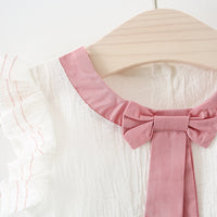 Load image into Gallery viewer, 2 Pieces Set Baby Kid Girls Bow Dresses And Solid Color Shorts Wholesale 22033016
