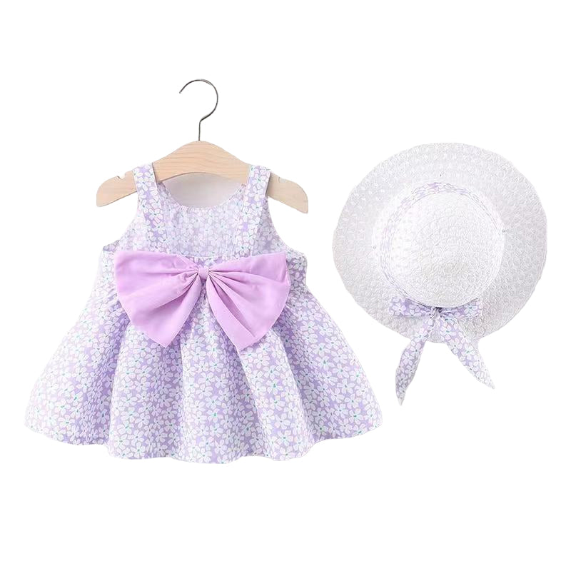 Baby Girls Fruit Bow Print Dresses And Accessories Hats Wholesale 220330160