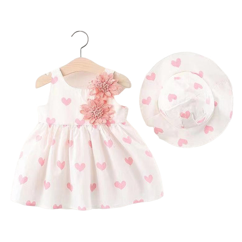 2 Pieces Set Baby Girls Fruit Love heart Hats And Dresses Wholesale 220330172