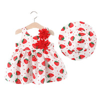 Load image into Gallery viewer, 2 Pieces Set Baby Girls Fruit Love heart Hats And Dresses Wholesale 220330172
