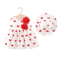Load image into Gallery viewer, 2 Pieces Set Baby Girls Fruit Love heart Hats And Dresses Wholesale 220330172
